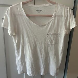 J. Crew White Fitted Short Sleeve T-Shirt